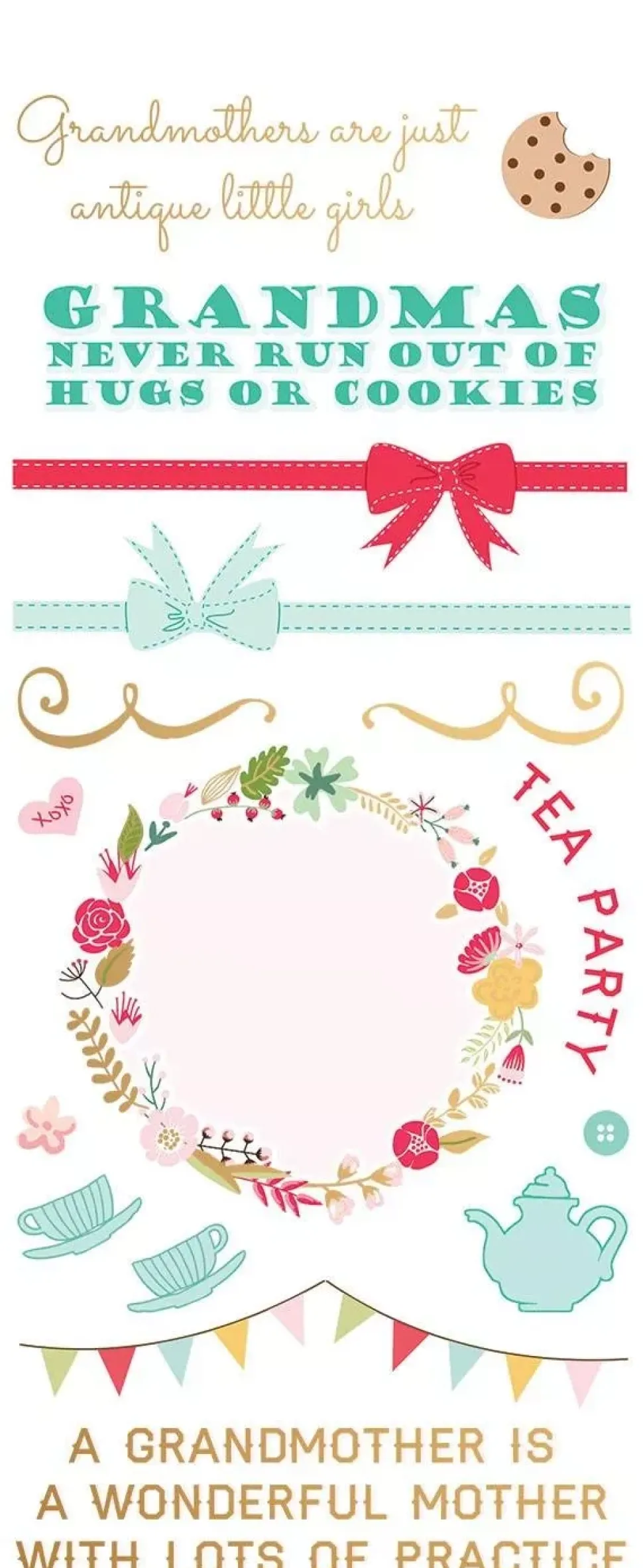 Pegatinas transparentes Grandma Paper House