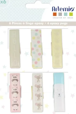 Pinzas epoxy de madera Adorable