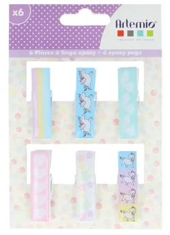 Pinzas epoxy de madera Rainbow