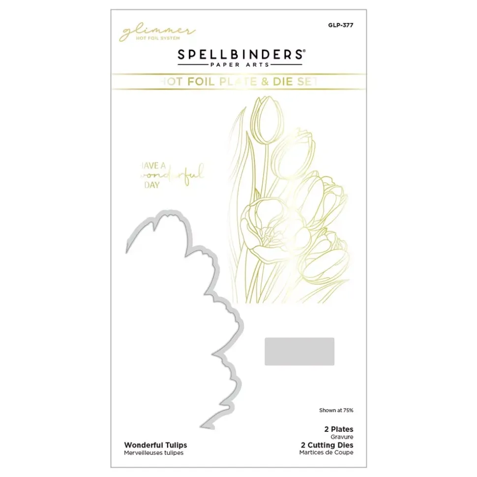 Placa hot foil Wonderful Tulips Glimmer Hot Foil System Spellbinders