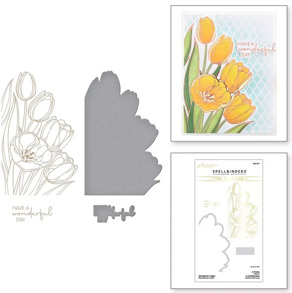 Placa hot foil Wonderful Tulips Glimmer Hot Foil System Spellbinders