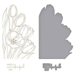 Placa hot foil Wonderful Tulips Glimmer Hot Foil System Spellbinders