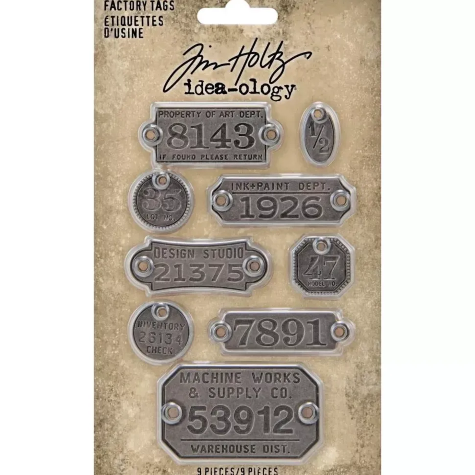 Placas de Metal Factory Tags Idea-Ology Tim Holtz