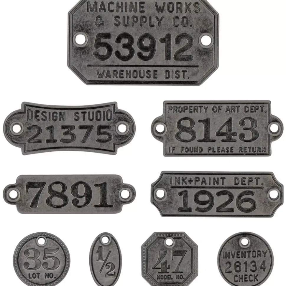 Placas de Metal Factory Tags Idea-Ology Tim Holtz
