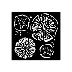 Plantilla de stencil Esponja Marina Silent Sea Stamperia 12x12cm