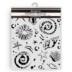 Plantilla de stencil Estrellas de Mar Silent Sea Stamperia 20x25cm