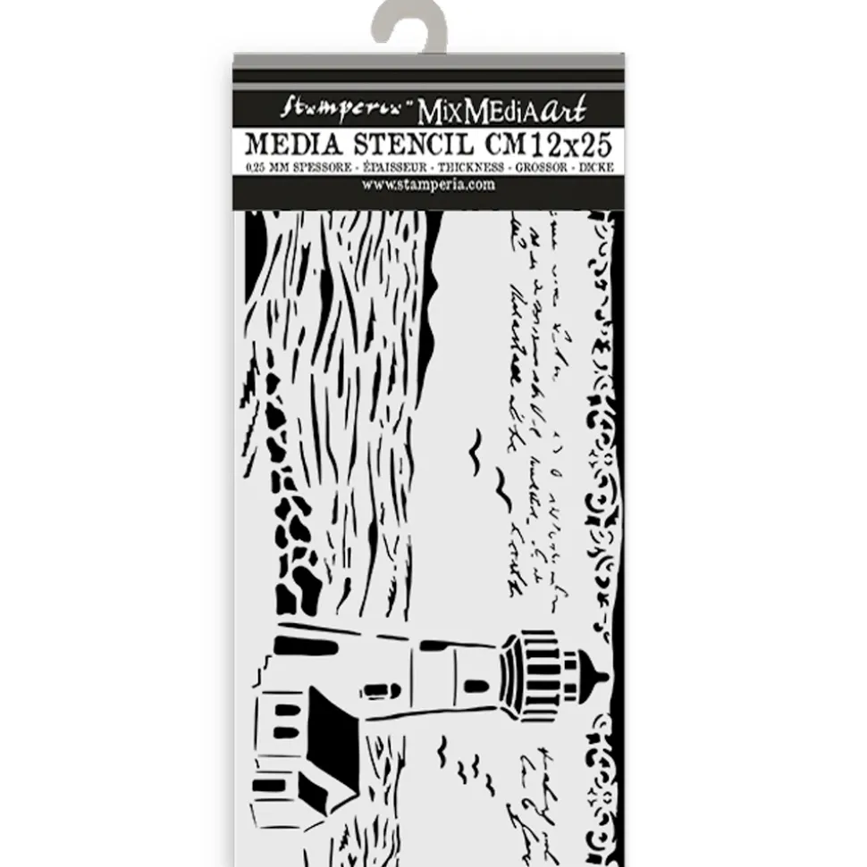 Plantilla de stencil Faro Silent Sea Stamperia 12x25cm