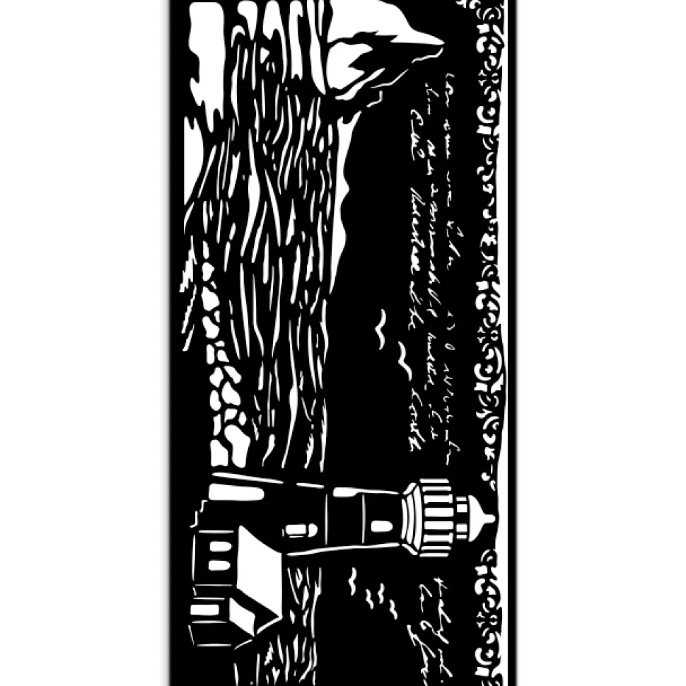 Plantilla de stencil Faro Silent Sea Stamperia 12x25cm