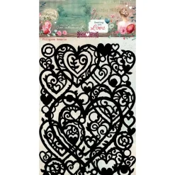 Plantilla de Stencil Filigree Hearts Sending You Love Studio Light