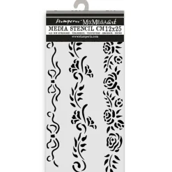 Plantilla de Stencil Flores Timeless Stamperia 12x25cm