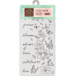 Plantilla de stencil Flores y Mariposas Secret Diary Stamperia 12x25cm