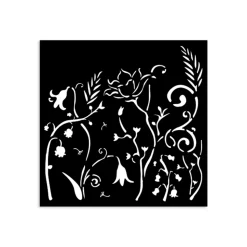 Plantilla de stencil Flores Romantic Hidden Grove Stamperia 12x12cm