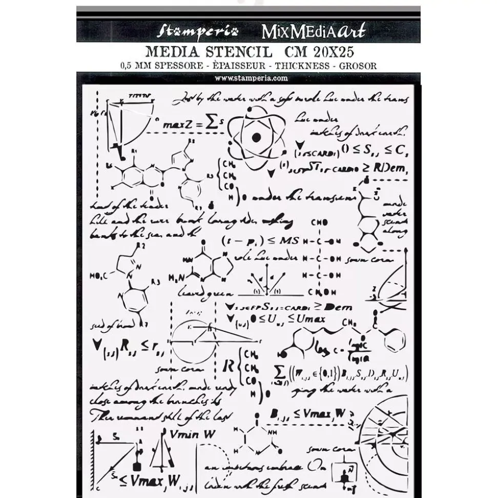 Plantilla de Stencil Formulas Alchemy Stamperia 20x25cm