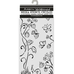 Plantilla de stencil Fresas Romantic Hidden Grove Stamperia 12x25cm