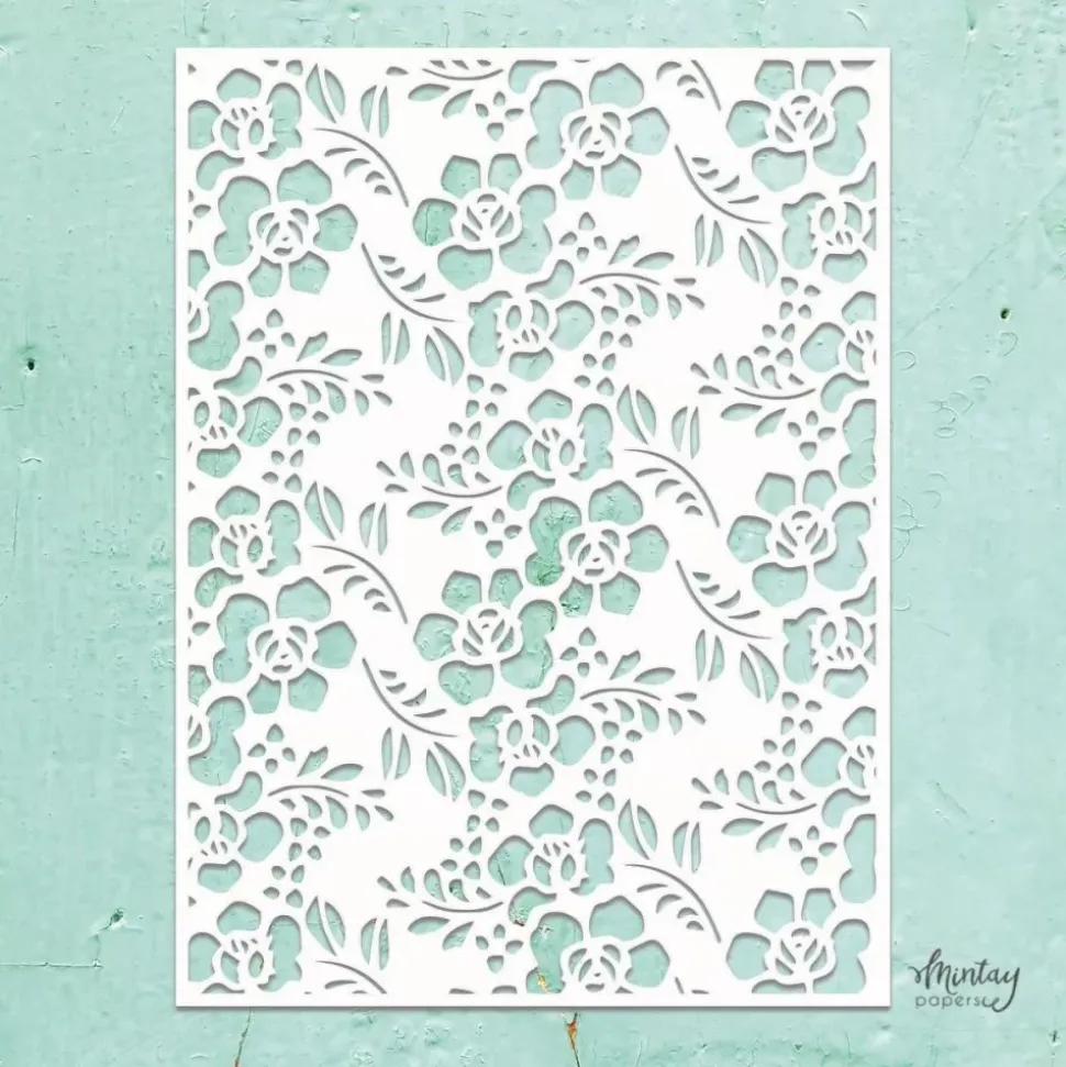 Plantilla de Stencil Kreativa Flowers Mintay 15x20cm