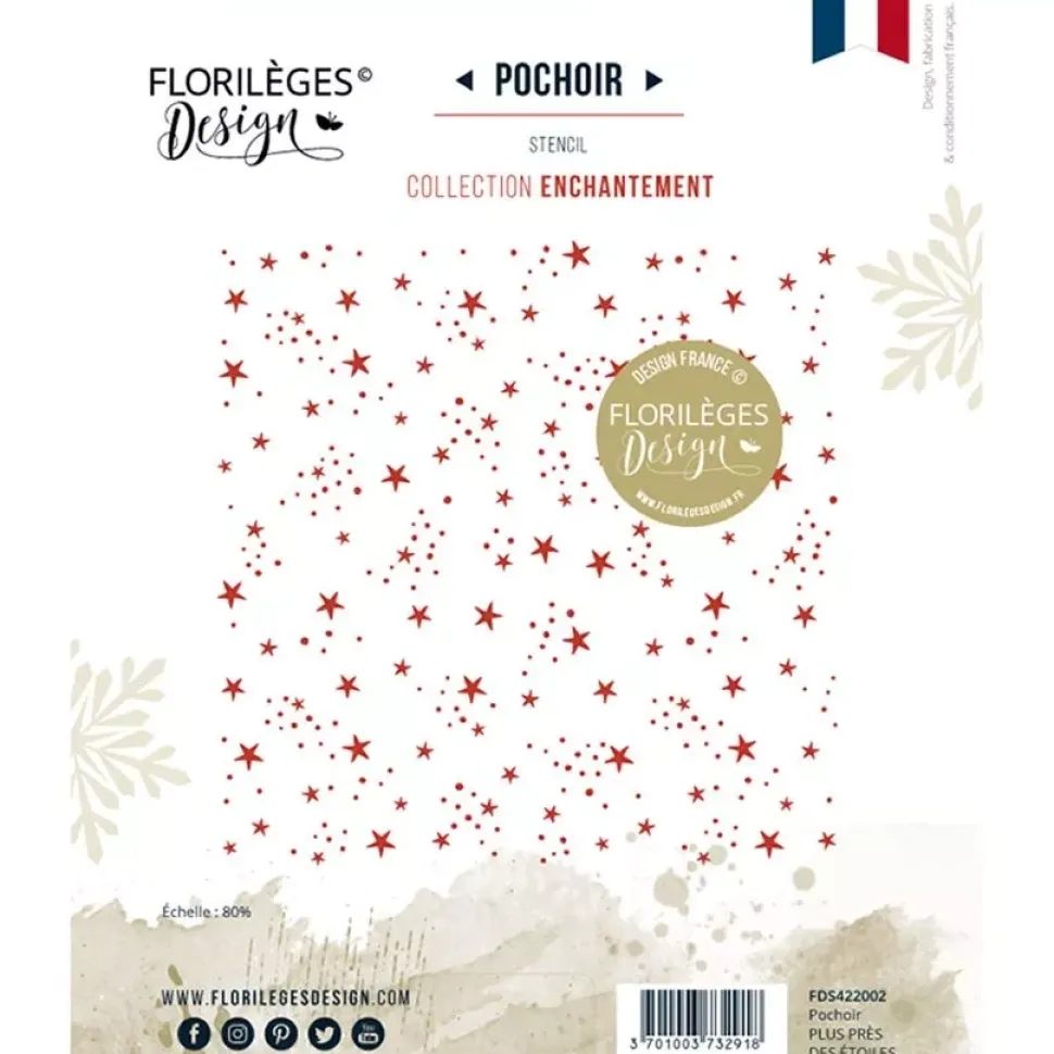 Plantilla de Stencil Lluvia de Estrellas Enchantement Florilèges Design 15x15cm