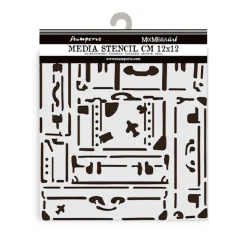 Plantilla de stencil Maletas Art of Travelling Stamperia 12x12cm