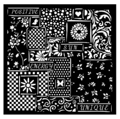 Plantilla de stencil Patchwork Sunflower Art Stamperia 18x18cm