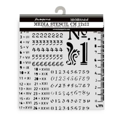 Plantilla de stencil Patrón de números Best Sellers Stamperia 12x12cm