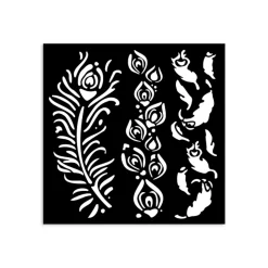 Plantilla de stencil Plumas Masquerade Stamperia 12x12cm