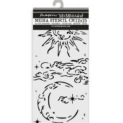 Plantilla de stencil Sol y Luna Masquerade Stamperia 12x25cm