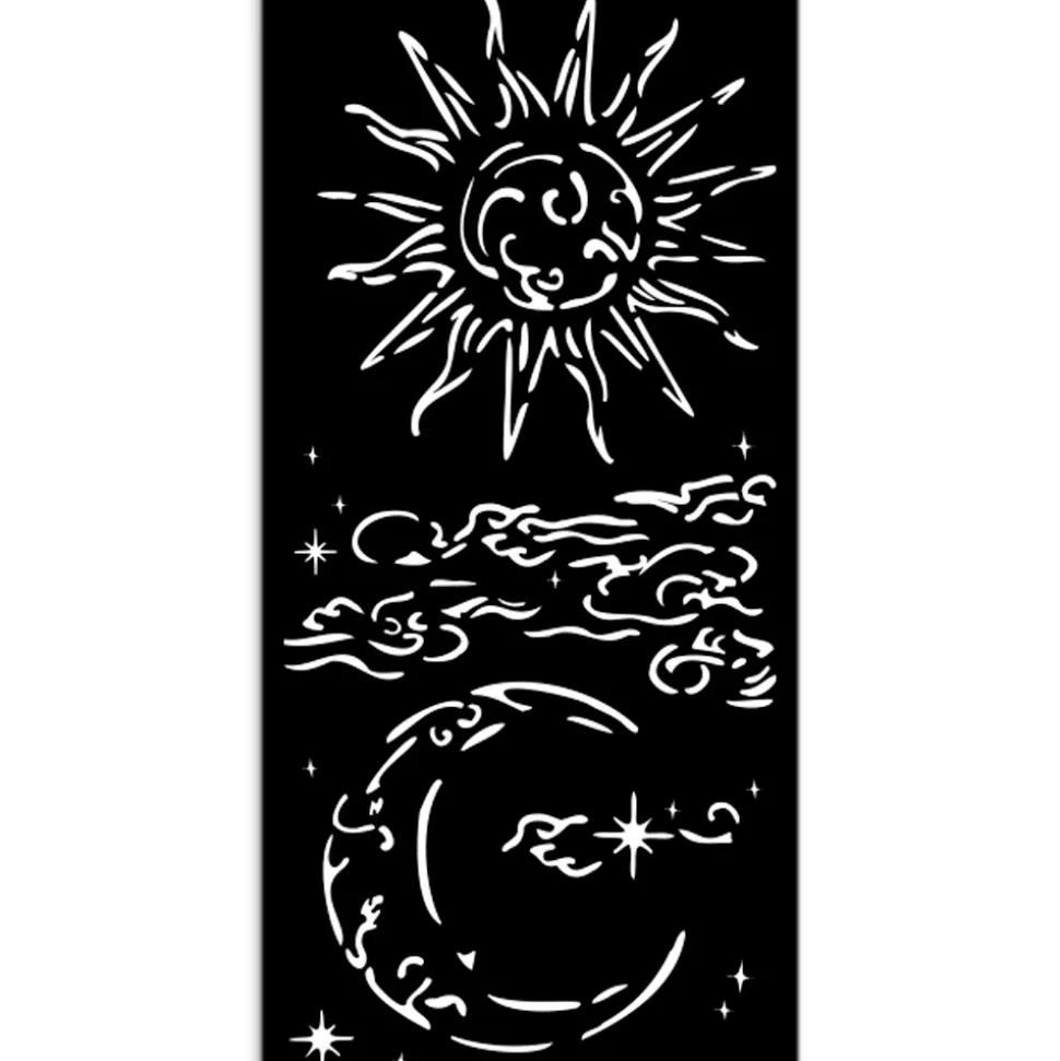 Plantilla de stencil Sol y Luna Masquerade Stamperia 12x25cm