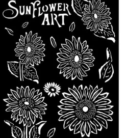 Plantilla de stencil Sunflowers Sunflower Art Stamperia 20x25cm