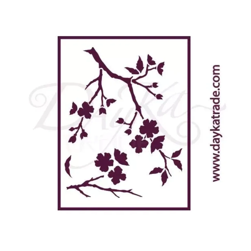 Plantilla de Stencil T-3161 Flores cerezo 21x30cm Dayka