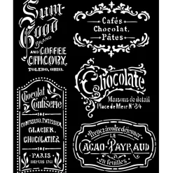 Plantilla de Stencil Tarjetas Coffee & Chocolate Stamperia 20x25cm