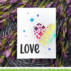 Plantilla Foil Floral Heart Lawn Fawn