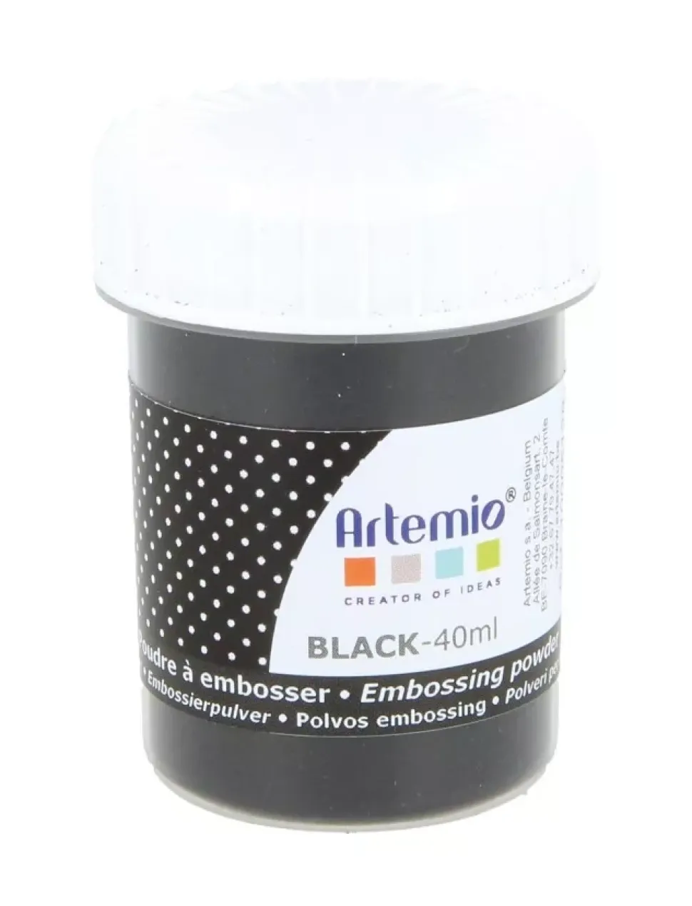 Polvos de embossing opacos Black Artemio