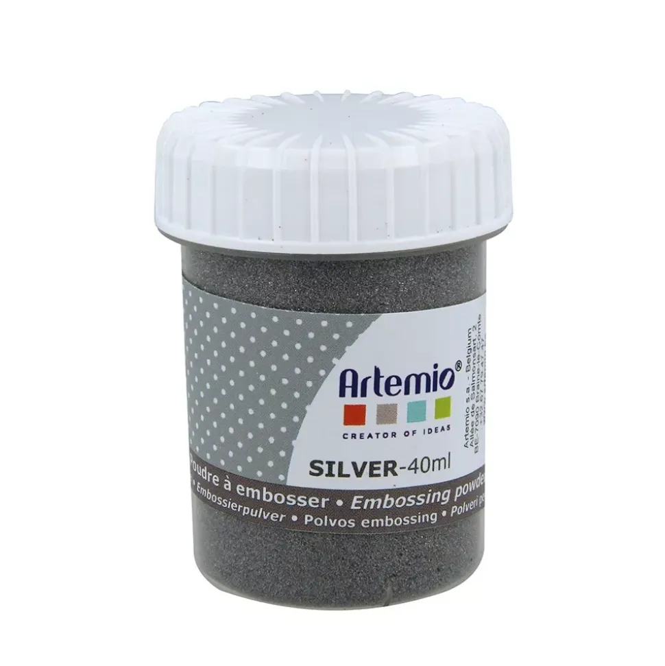 Polvos de embossing opacos Silver Artemio