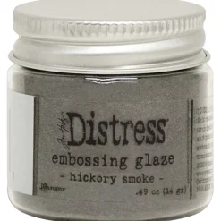 Polvos Embossing Distress Glaze Hickory Smoke Tim Holtz Ranger
