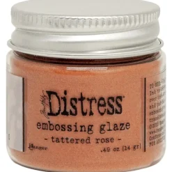 Polvos Embossing Distress Glaze Tattered Rose Tim Holtz Ranger