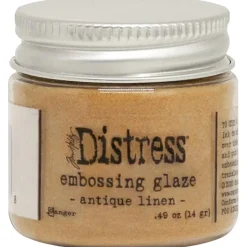 Polvos Embossing Distress Glaze Antique Linen Tim Holtz Ranger