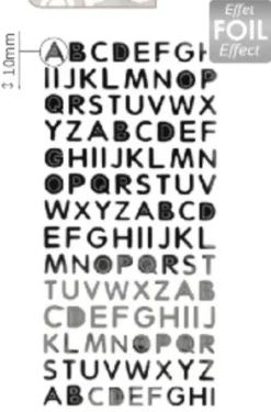 Puffy Stickers Alfabeto Plata On se Marie Artemio