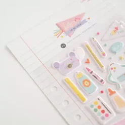 Puffy Stickers ilustraciones Baby M va al cole Lora Bailora