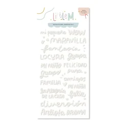 Puffy stickers Lettering Little M Lora Bailora