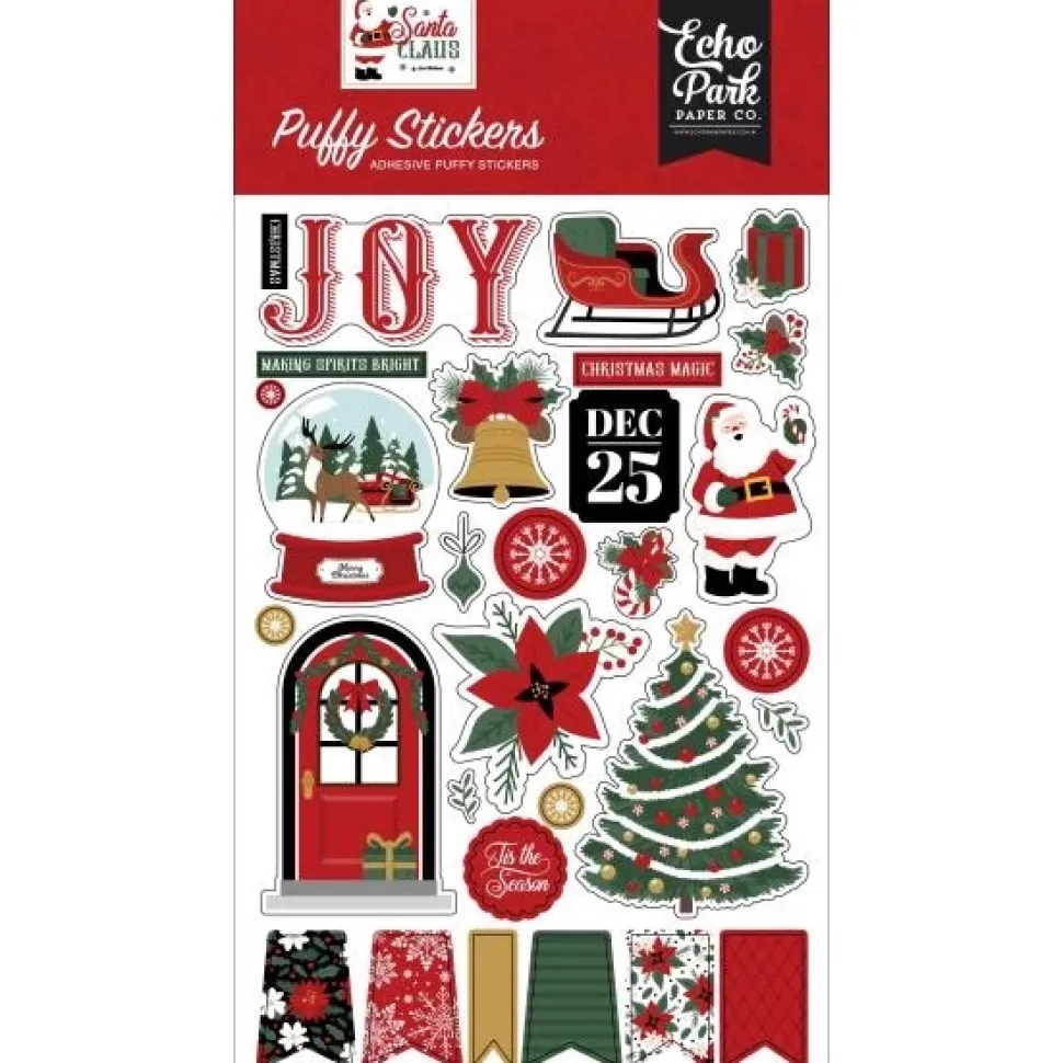 Puffy Stickers Santa Claus Echo Park