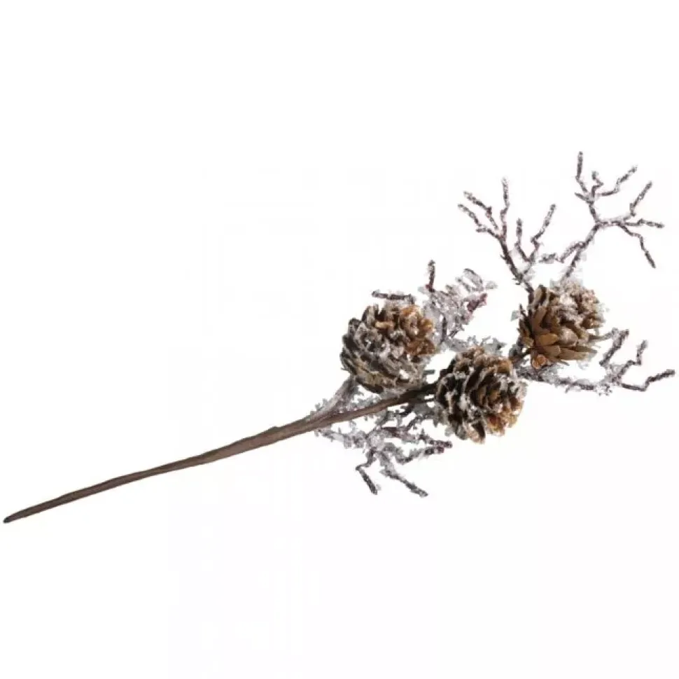 Rama con piñas escarchadas Rayher
