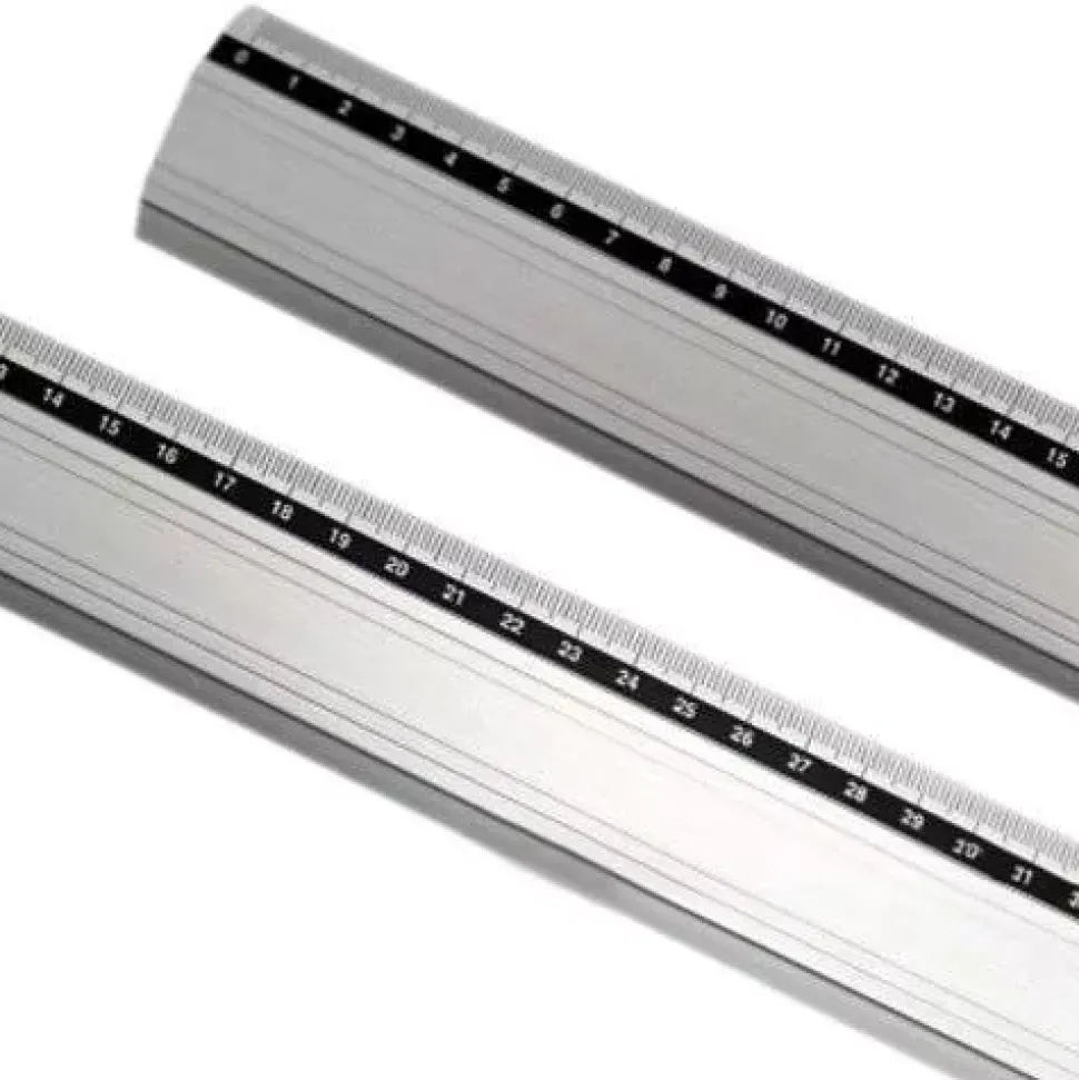 Regla metálica aluminio antideslizante borde antimanchas