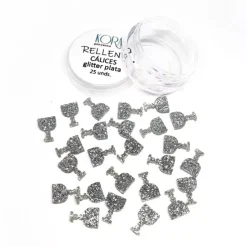 Relleno de Shaker Cálices Glitter Plata Kora Projects