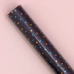 Rollo de Papel de Regalo Azul con Estrellitas Doradas Clairefontaine