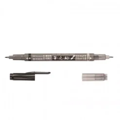 Rotulador Fudenosuke Doble punta gris y negro Tombow