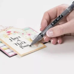 Rotulador Fudenosuke Doble punta gris y negro Tombow