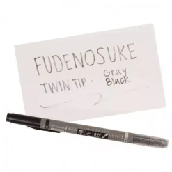 Rotulador Fudenosuke Doble punta gris y negro Tombow