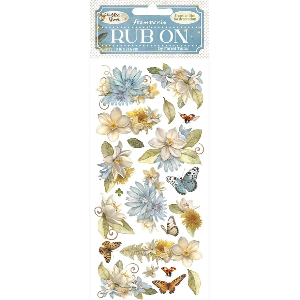 Rub-on Flores y Mariposas Romantic Hidden Grove Stamperia