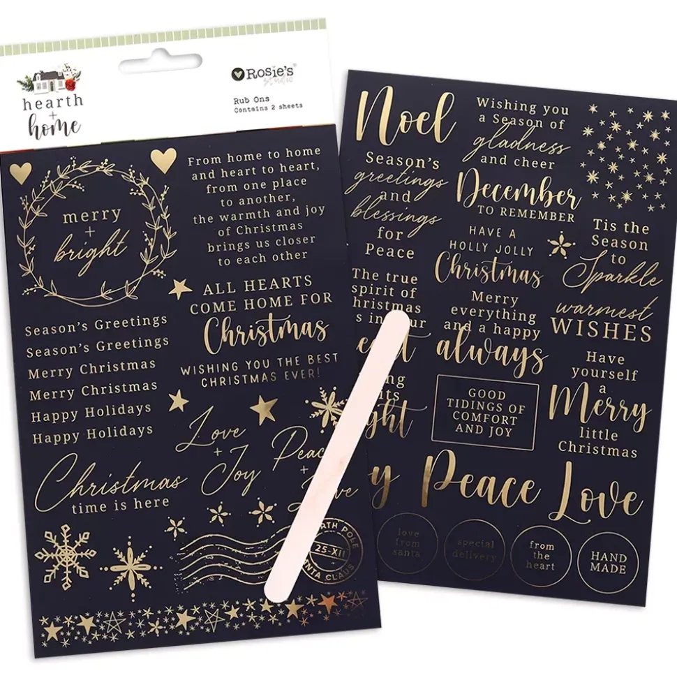 Rub-On Foil Heart & Home Rosie's Studio