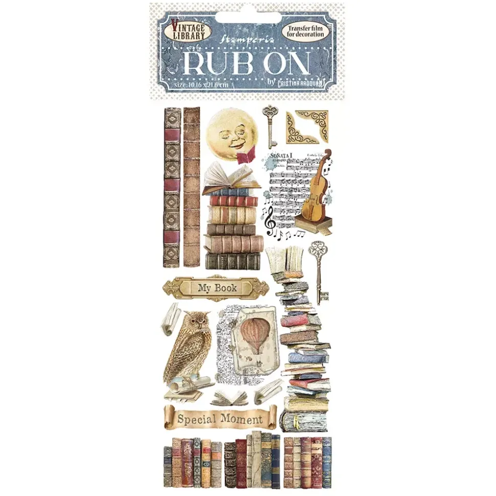 Rub-On Libros Vintage Library Stamperia