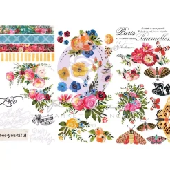 Rub-On Painted Floral Prima